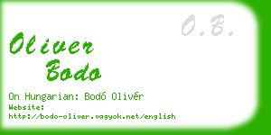 oliver bodo business card