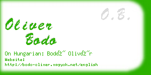 oliver bodo business card